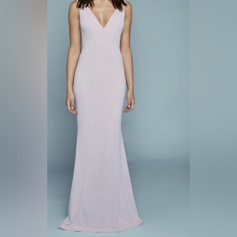 Large Katie May Light Mauve Sleeveless V-Neck Maxi Sheath Mermaid Bodycon